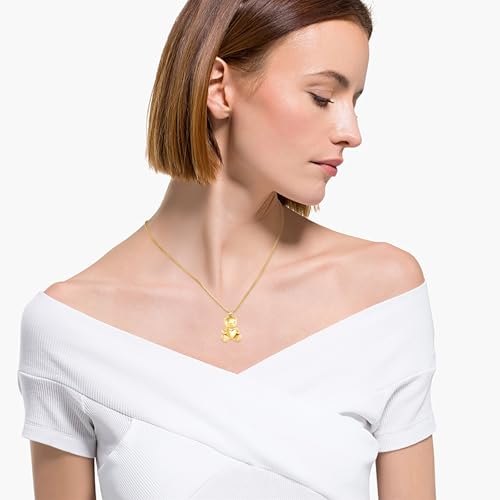 Cremation Jewelry - Teddy Bear Urn Necklace for Men Women with Mini Keepsake Urn Memorial Ash Jewelry Gold