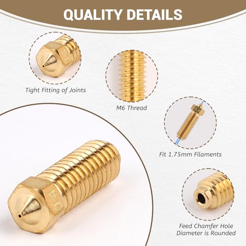 LALAGO 20-Piece Barss Nozzle Set for Cobra 3/Cobra S1, 3D Printer Nozzle Set for Anycubic Kobra 3, Kobra 3 Combo, Kobra S1, Kobra S1 Combo (8 x 0.4 mm + 3 x 0.2 mm + 3 x 0.6 mm + 3 x 0.8 mm + 3 x 1.0 Style: cobra 3 brass