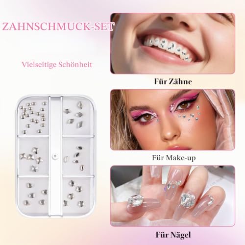 Tartar Set Includes Adhesive, Tool Set and Rhinestones for Dentistry, Tooth Gem Kit for Reflective Dental Decoration