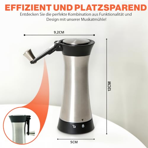 Topanbieter999 Nutmeg Mill with Nutmeg Compartment and Folding Crank