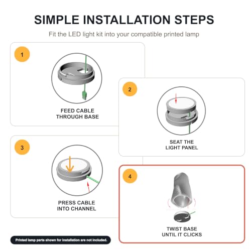 5 Set 3D Printer LED Lamp Kit 001, Compatible with Bambu lab H2D/A1/A1mini/P1S/P1P/X1C Makerworld Maker's Supply Hardware kit 5V USB Powered, 3000K Warm Light 3000K Wram Light 5