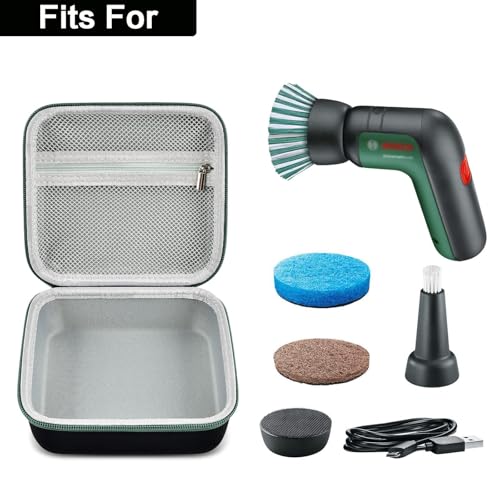 Storage Box Bag for Bosch Home and Garden Battery Cleaning Brush Universal Brush Carry Bag for Battery, USB Cable, Cleaning Attachments Included (Storage Box Only), Black