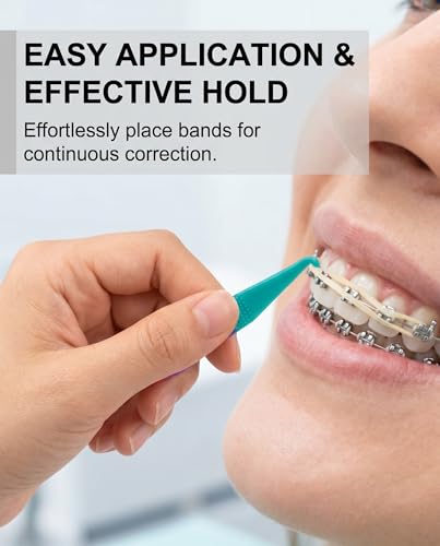 Pack of 500 Orthodontic Elastics with 5 Placers for Effective Teeth Correction for Gaps and Crooked Teeth