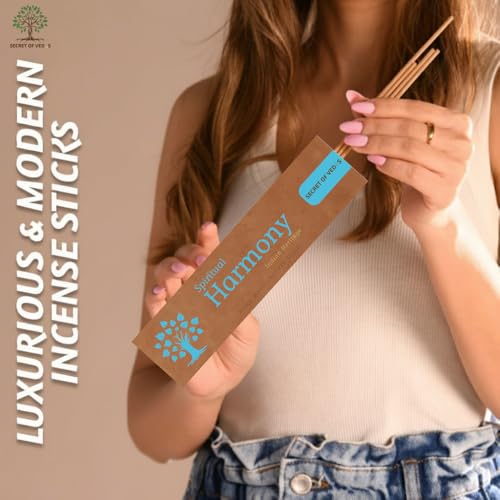 Spiritual Harmony Incense Sticks 100g Pure Organic Hand-Rolled Agarbati Calming & Balancing Fragrance for Meditation, Yoga, Prayer & Home Aromatherapy
