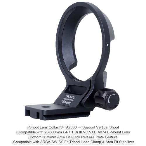 iShoot Lens Collar Tripod Mount Ring Compatible with Tamron 28-300mm F4-7.1 Di III VC VXD A074 E-Mount, Support Holder Bracket Quick Release Plate Compatible with Arca-Swiss Fit Clamp and Stabilizer