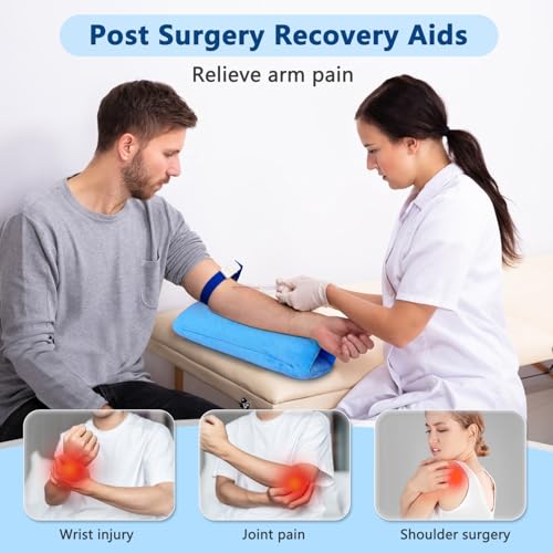 Arm Elevation Pillow Post Surgery Shoulder Arm Rest for Bed Armrest Pads Leg Support Pillows Hand Ankle Elevation Broken Wrist Leg Prop Knee Elevating Surgery Recovery (Multi-Purpose) Blue