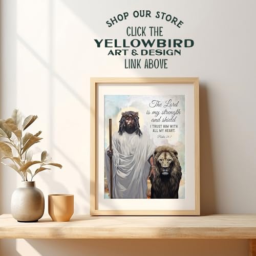 Black African American Jesus Poster - Christian Scripture Wall Art for Men
