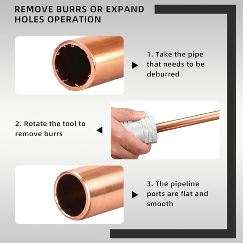 DOMINOX tubing and pipe reamer deburring tool for 1/4 to 1-3/8 inch outside diameter pipe