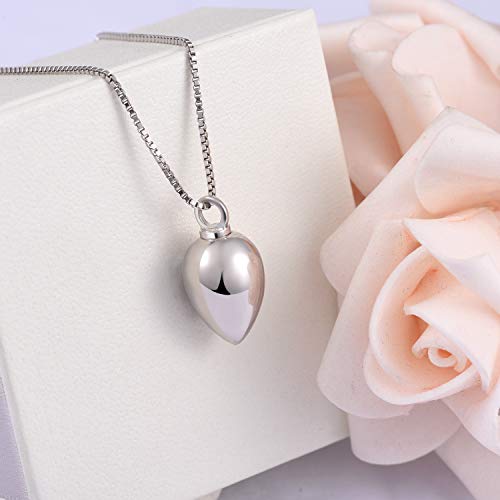 BEILIN Keepsake Urn Necklace Teardrop Cremation Jewelry for Ashes