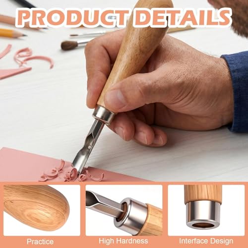 16 Piece Lino Cutting Tools Kit Lino Printing Tool Set & Wood Carving Kit