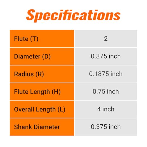A ACT ACCU-CUT 3/8-inch carbide ballnose long shank end mill with AlTiCrN coating and two flutes
