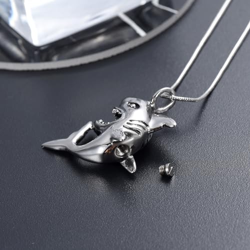 shajwo Cremation Jewelry Shark Urn Necklaces Silver