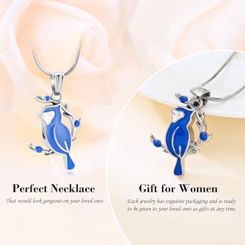 Minicremation Red Cardinal Urn Necklace for Ashes Cremation Jewelry for Ash for Women Men Keepsake Memorial Pendant Jewelry Ashes for Human/Pet