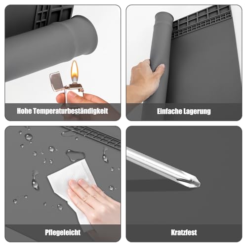 Soldering Mat Silicone 500°C Heat Resistant 60 x 35 cm | Large Workbench Mat Antistatic Repair Mat for Soldering, Mobile Phone, Computer iPad, Watches and Electronic Repairs