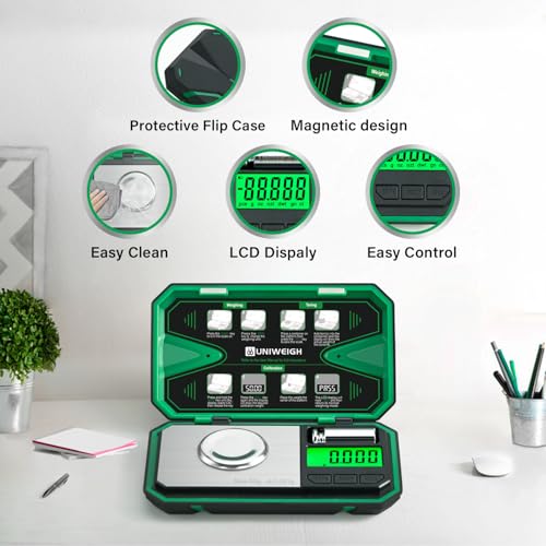 UNIWEIGH Milligram Scale Precision 0.001g/50g mg Scale for Weighing Powders