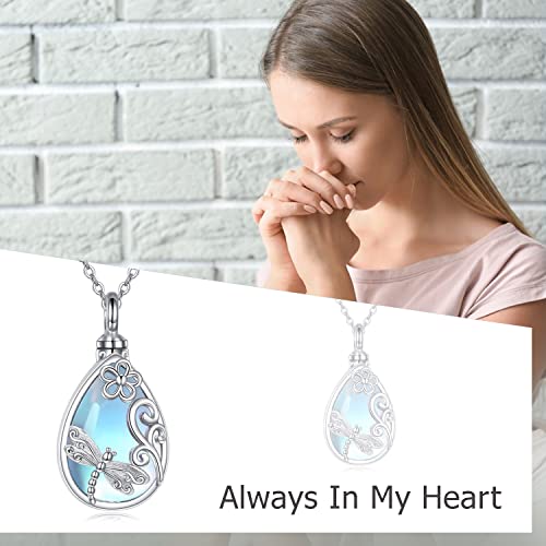 ONEFINITY Dragonfly Urn Necklace For Ashes 925 Sterling Silver Dragonfly Cremation Jewellery For Ashes Memory Gifts For Women Men