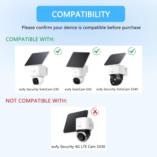 2 Pack Sun Rain Shade Cover Compatible with Eufy SoloCam S340/E42/E30 2 Pack