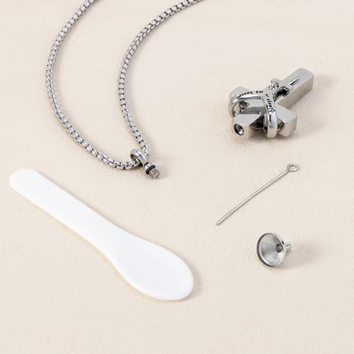 Cremation Cross Necklace for Ashes Cross Urns Locket Pendant Ashes Holder Stainless Steel Memorial Jewelry Miss You Mimi