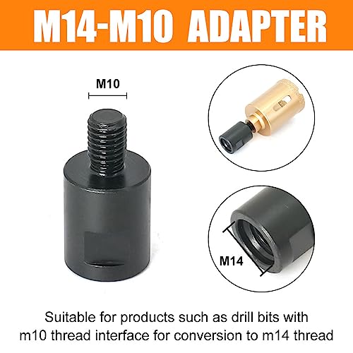 [Australia - AusPower] - Core Drill Adapter Screw Thread Adapter 2-Piece Thread Converter, Adapts M10 to M14 and Extension Rods, Stainless Steel Angle Grinder Converter for Angle Grinder Drill 