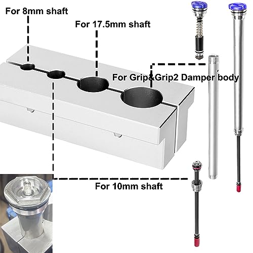 Bisrollnaa silver vise clamp block shaft clamp for Fox 32, 34, 36, 38 and 40 damper rebuilds