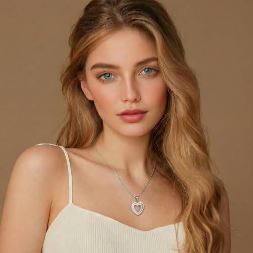 Heart Locket Urn Necklace For Ashes Cremation Jewelry For Pet Lovers Silver-Forever In My Heart