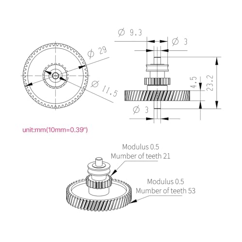 3D Printer Extruder Gear for Bambu X1C P1P P1S Golden RNC Nano-Coated Hardened Steel Gears