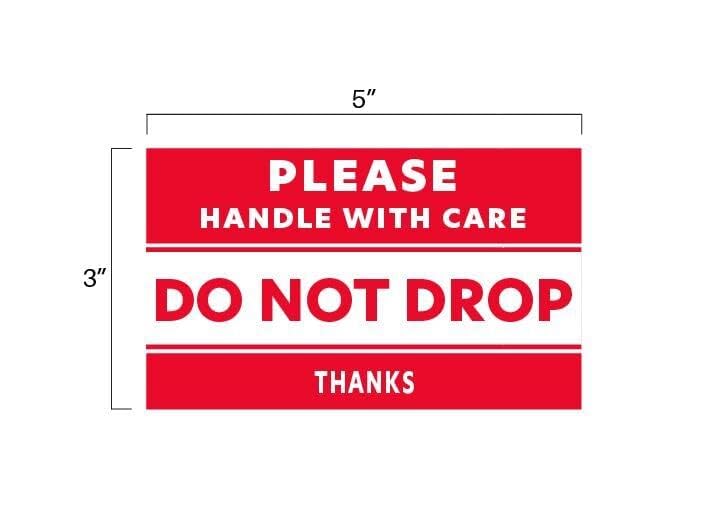 ChromaLabel 3 x 5 Inch Handle with Care Imprinted Shipping Handling Labels, 100 Roll 3" x 5" 100/Roll