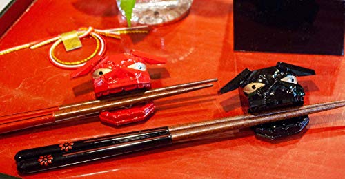 Kawaii 27920 Chopsticks, Chrysanthemum Komon, Lion Mai, Chopsticks Rest, Assortment, 9.1 / 8.3 inches (23 / 21 cm) Chrysanthemum crest x Leo Mai
