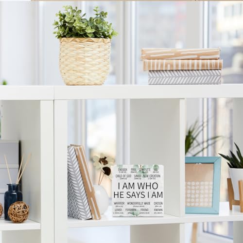 Christian Gifts for Women Men, Bible Verse Wooden Box Decorative Signs I AM