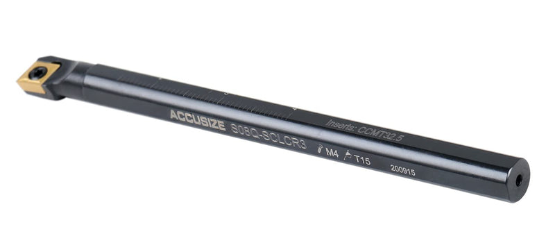 [Australia - AusPower] - Accusize Industrial Tools 1/2'' x 7'' Overall Length, Rh Sclcr Indexable Boring Bar with Ccmt32.5 Carbide Inserts, P252-S403 1/2" with CCMT32.5 insert 