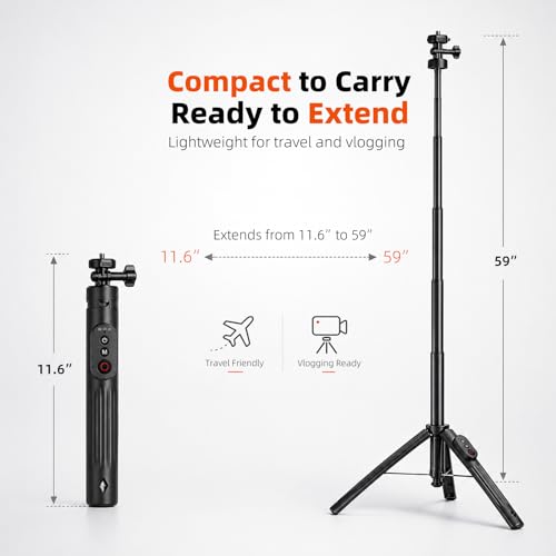 59-Inch Selfie Stick Tripod with Wireless Remote