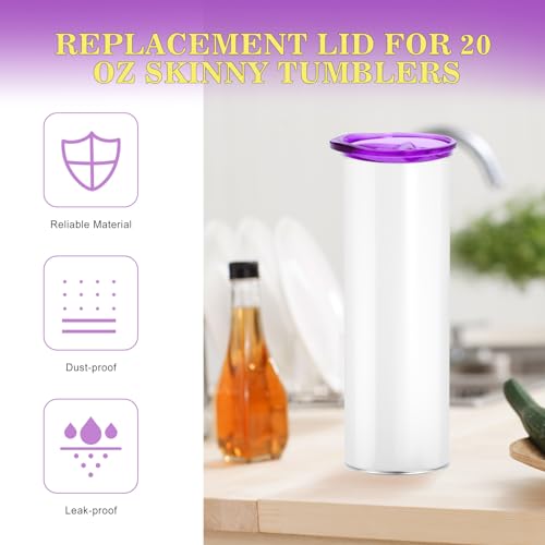 30 Pcs 20 oz Skinny Plastic Splash Resistant Multi-colored Tumbler Cup Replacement Spill Proof Travel Mug Lid for Mouth Coffee Cooler Cup