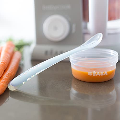 BEABA Baby's First Foods Spoon Set, Original Silicone Baby Spoons, Pack of 4 Baby Gift Set, BPA Lead & Phthalate Free, (Sage) Sage