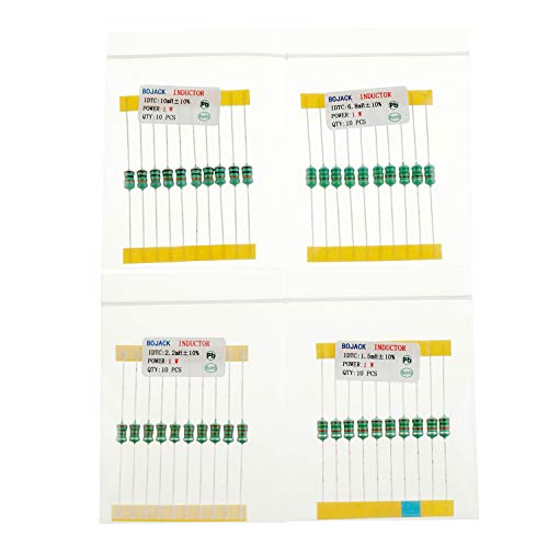 BOJACK 20 Values 200 Pieces Inductor 10 uH to 10 mH 1 W Colour Ring Inductor 1 Watt Assortment Kit