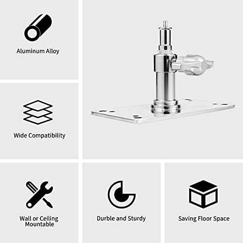 Meking Overhead Camera Wall Mount,3.34 in Wall Plate with 1/4 and 3/8 Screw