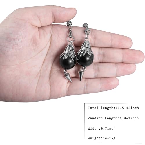 TUMBEELLUWA Black Obsidian Crystal Pendulums for Divination and Healing