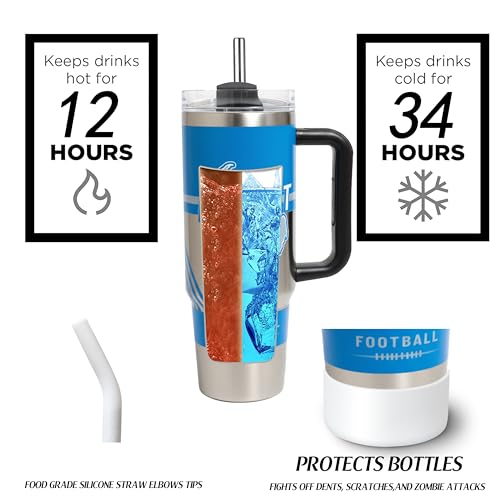 Tumblers 40oz Straight Skinny Car Cups Sports Travel Coffee Mug, Stainless Steel, Insulated,Classic Collection Gifts for Men Women Fans Detroit