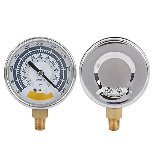 Vacuum Gauge 0-14 PSI with NPT 1/8 Inch Connection for Vacuum Pump Pressure Gauge Industrial Measuring Tools High Precision Air Pressure Measurement Accurate Vacuum Gauge
