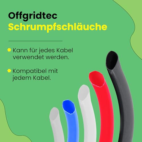 Offgridtec 5 m Heat Shrink Tube with Adhesive, 12.7 mm > 6.4 mm Shrink Rate, Dual Wall, Halogen-Free, Flame Retardant, Waterproof Cable Insulation, Easy to Cut, Includes Dispenser Box, Black 12,7mm > 6,4mm