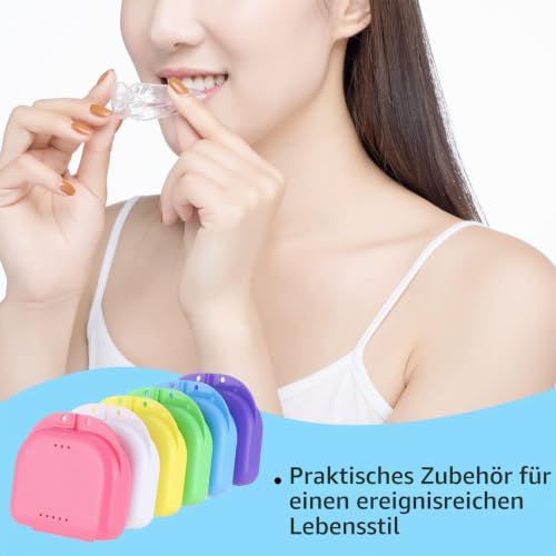 2 Pack Orthodontic Retainer Case Retainer Case Denture Cover with Ventilation Holes for Mouth Guard and Floss