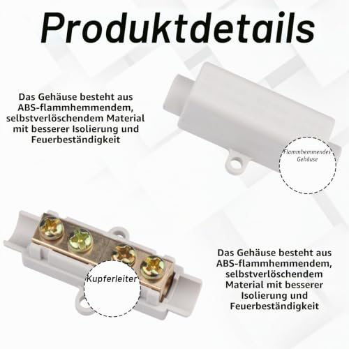 Cable Connector Terminal Strip for 2.5 to 16 mm², Feed-Through Connector, Wago 10 Mm², Butt Connector 6 Mm² Conductor Terminals, Main Cable Branch Terminals, Potential Equalization Rail