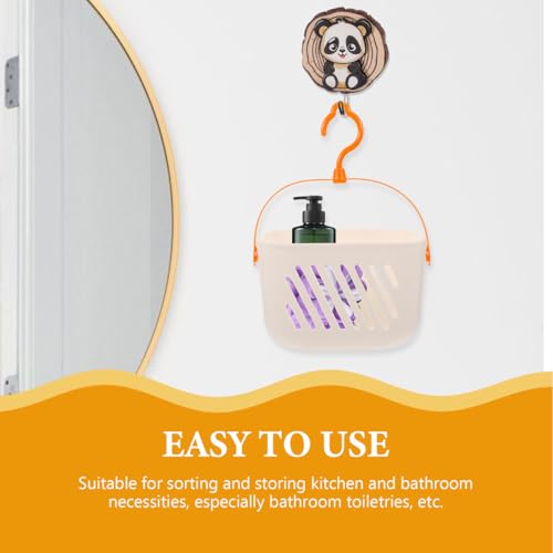 Angoily Small Shower Caddy, Plastic Hanging Basket for Shower with Hook White