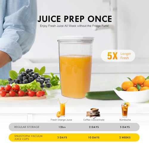 Vacuum Seal Juice Cups, Portable Leak Proof Drinking Storage Containers for Juice, Milk, Boba, Smoothie, Tea, Kombucha, 750ml (750mlx3) 750mlx3