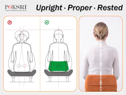 Lumbar Support Pillow,Back Pain Relief Cushion,fits tightly around the waist,Memory Foam,Skin-friendly Suede Fabric,fit Car Drive,Office chair,Rest seat,Improve Posture,Portable,15.5''Lx 8.7''H Off-white