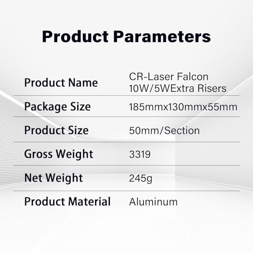 Creality Falcon Extra Risers for Laser Engraver, 12 Pcs Support Column Increase 150mm (3x50mm) Hight for Creality Falcon Series Laser Engraver Machines and other M6 (5mm) Screw Laser Cutters Falcon Riser Column