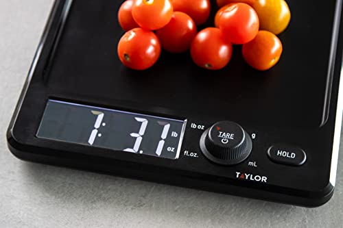 Taylor Pro Large Display Digital Dual Kitchen Scales, 5kg, Black