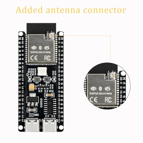 diymore 2 pieces for ESP32-S3 DevKitC-1 N16R8 module, for ESP32 S3 1-N16R8 development board with WiFi, Bluetooth 5.0, USB C connectable antenna with antenna ESP32 S3 with antenna