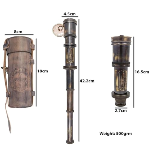 Antique Brass Pirate Spyglass Telescope