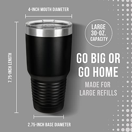 Golf Coach Tumbler - 30oz Engraved Stainless Steel Cup - Black