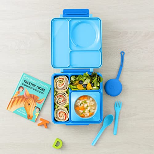 Omie OmieBox Kids Insulated Leakproof Bento Lunch Box with Food Jar (Blue Sky) 8.5 Ounces Blue Sky